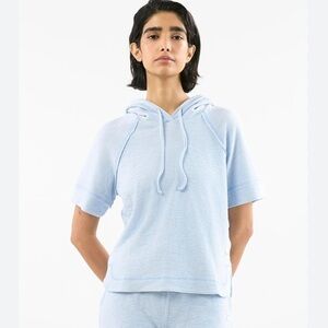 Livom pastel blue Short sleeve terry hoodie size small